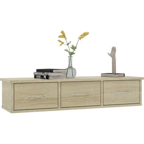 Étagère murale avec tiroirs Chêne sonoma 88x26x18,5 (1/5)