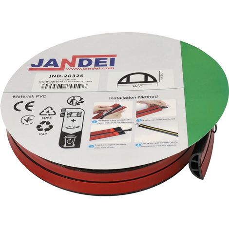 Jandei - Canaleta pasacables con adhesivo Negra 30102000mm