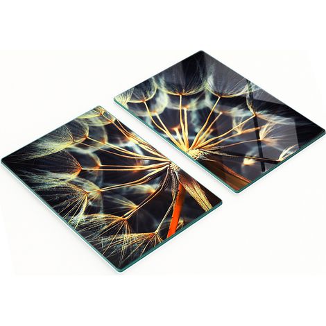 Tavole decorative multifunzionali in vetro per cucina, motivo dente di leone, 2x40x52 cm (1/5)