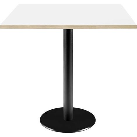 Table 70 x 70 cm - modèle Rome blanc avec chants bois