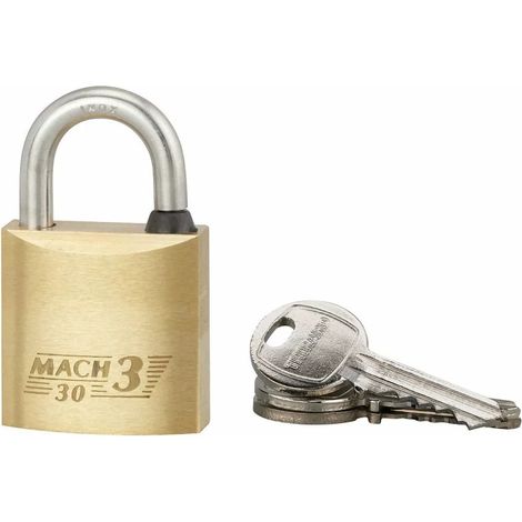 THIRARD - Cadenas à clé Mach 3, laiton, extérieur, anse acier, 30mm, 2 clés - THIRARD (1/2)