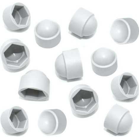 Packung mit 20 weißen Kunststoff-Sechskantmutternabdeckungen M10 (17-mm-Schlüsselweite) für Sechskantmuttern und -schrauben (1/5)