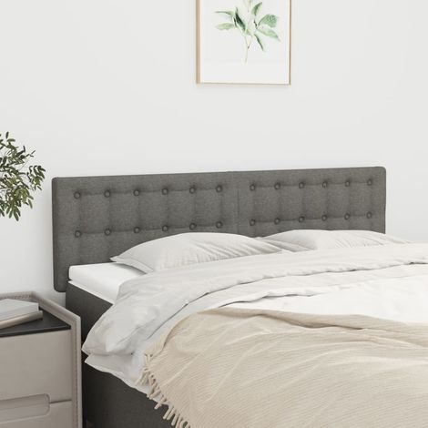 Têtes de lit Gris foncé 144x5x78/88 cm Tissu (1/5)