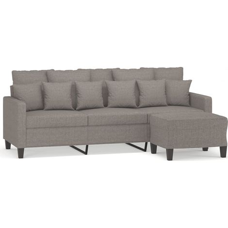Canapé,Sofa pour Salon à 3 places avec repose-pieds Taupe 180 cm Tissu CFW79379 (1/5)