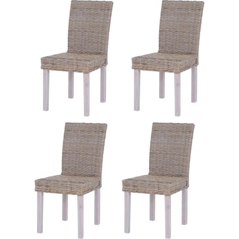 [NEUWERTIG] 4er-Set Esszimmerstuhl Korbstuhl Stuhl Küchenstuhl Littau, Kubu-Rattan (1/5)