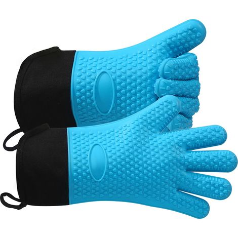 Gants de barbecue en silicone extensibles de 13,7 pouces, résistants à la chaleur jusqu'à 446 °F (230 °C).‑Gants de cuisine antidérapants pour griller, cuire au four et camper (1/5)