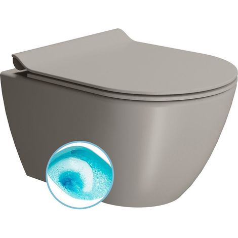 WC suspendu PURA, Swirlflush, 36x50cm, tortora dual-mat (1/4)