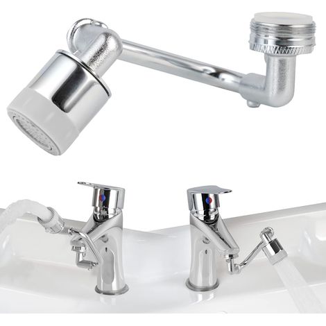 Kaelt - Robinet d'extension de bras robotique grand angle rotatif à 1080 degrés, extension de robinet avec 2 débits d'eau, avec aérateur rotatif de cuisine et de salle de bain (1/5)