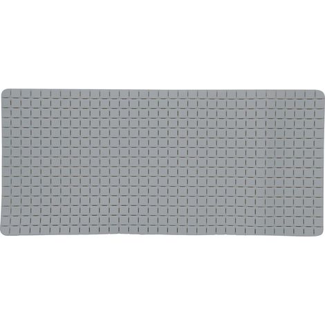 1 Tapis de bain, antidérapant, caoutchouc, 36 x 76 cm, gris, pour baignoire (1/2)