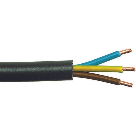 Câble électrique U-1000 R2V 3G6 mm² – Câble rigide industriel métré – Pour chantiers humides – Vendu au mètre – Dhome