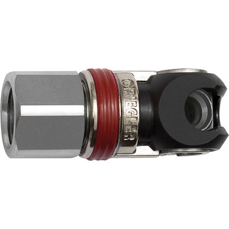 Riegler Schwenk-Sicherheitskupplung NW 6, ISO 6150 C, Stahl, G 1/4 IG (1/3)