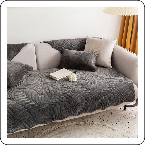 1 Couverture canapé, protection animale, tissu polaire doux, antidérapant, salon (1/5)