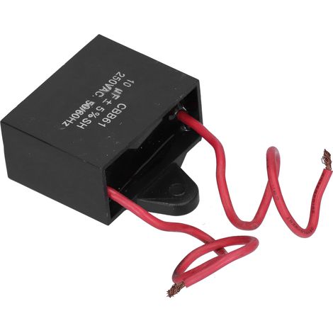 Condensateur de démarrage pour ventilateur CBB61 250 V CA 10 µF, longueur du câble 14 cm (avec fil)
