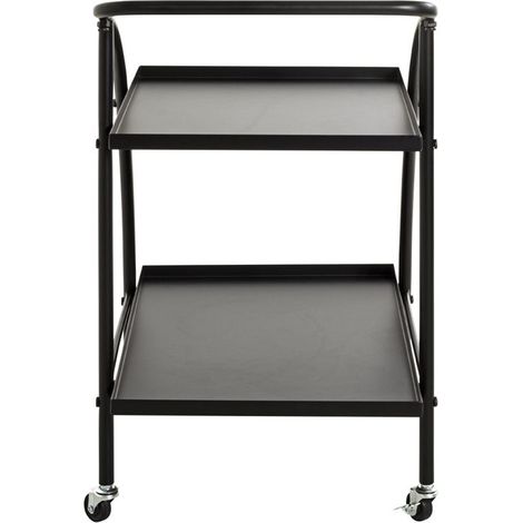 Chariot de service, desserte en métal coloris noir -longueur 68 x profondeur 42 x hauteur 71cm (1/5)