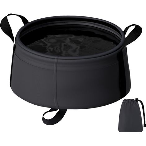 Éviers portables pour caravanes, camping, randonnées, éviers pliables pour pique-niques et voyages, seau de pêche noir