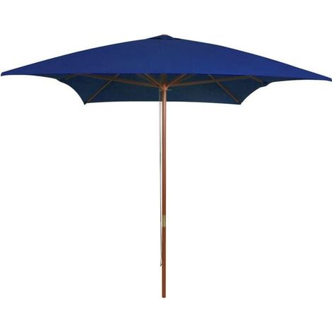 Parasol de jardin avec mât en bois bleu 200x300 cm (1/2)
