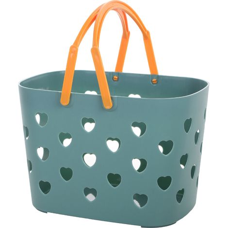 Panier de rangement pour salle de bain portable grande capacité avec bord arrondi en PP (bleu, 150g)