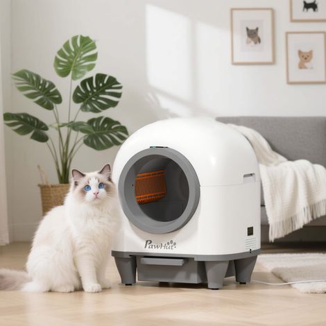 Smart Self-Cleaning Cat Litter Box with WiFi Control, 12 Sensors, and Odor Masking for Cats 1-5kg, Easy to Clean and Maintain