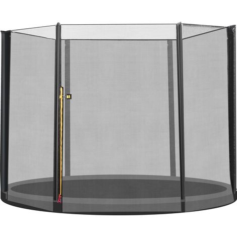 Ersatz-Sicherheitsnetz für Trampolin (244 cm Ø) mit Reißverschlusstür für 6 gerade Pfosten (244 x 180 cm Ø), schwarz