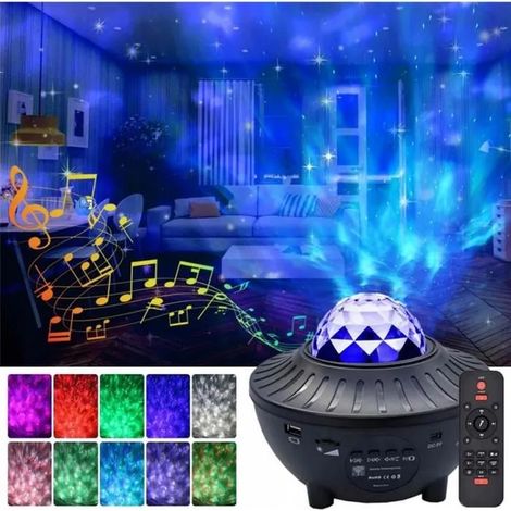Veilleuse bébé Projecteur d'étoiles laser Veilleuse à lampes LED et musique connectée, projection de lumières effet ciel étoilé (1/4)
