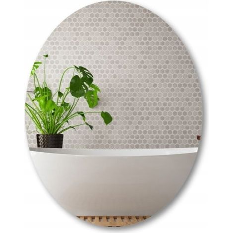 Miroir argenté classique, ovale, elliptique, 90 x 70 cm, poli (1/3)