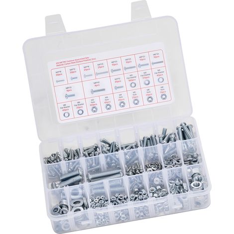 Mophorn Kit de 2250 Tornillos, Tuercas y Arandelas Planas Métricos e Imperiales, Acero Aleado M3/M4/M5/M6/M8, Diferentes Tamaños, Ideal para Ensamblaje de Equipos y Vehículos, Color Blanco (1/5)