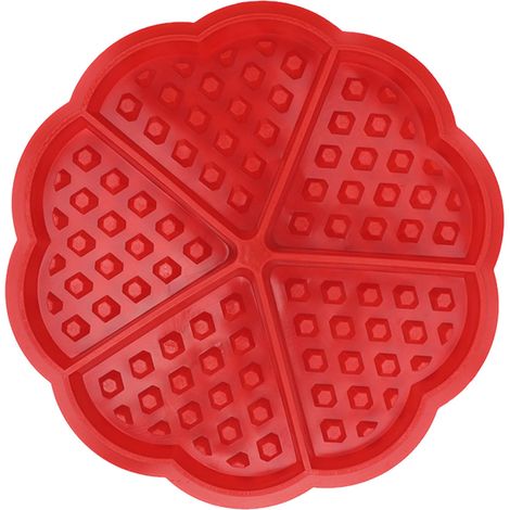 Waffle Silicone Mold Safe Good Elasticity Easy Demoulding DIY Baking Mold for Making Puddings Cake Chocolates5 Grid Heart Shape 51068 (1/5)