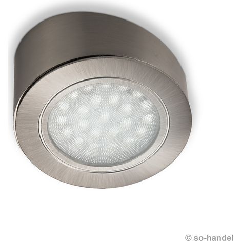 LED Leuchte OVAL LED - Aufbau schräg Edelstahloptik kaltweiß (1/3)