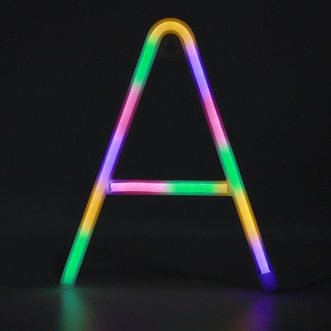 veilleuse-Lumière LED Lettre A Décorative - pour Mariage, Anniversaire, Fêtes (Lumière Colorée, USB ou Batterie) (1/5)