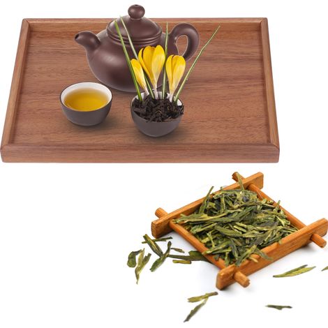 Teetablett im japanischen Stil, Aufbewahrungsständer für Teeutensilien, rechteckiges Aufbewahrungstablett aus Massivholz, mittlere Größe, für Hotels, Clubs und Pensionen. (1/5)