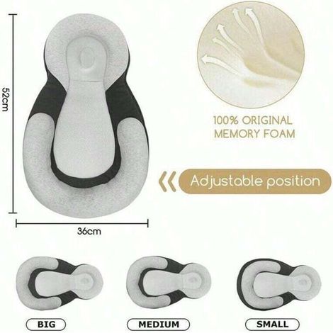 Coussin de couchage multifonctionnel pour bébé : fonctions anti-roulement, d'allaitement et de temps sur le ventre, épaisseur réglable, entretien facile (1/4)