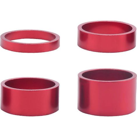 Lot de 4 entretoises de potence de direction en alliage d'aluminium, 5/10/15/20 mm, rouges (1/5)