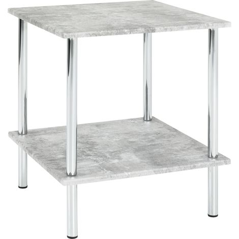 Table d'appoint 39x45 cm en métal gris effet béton - ALMARO