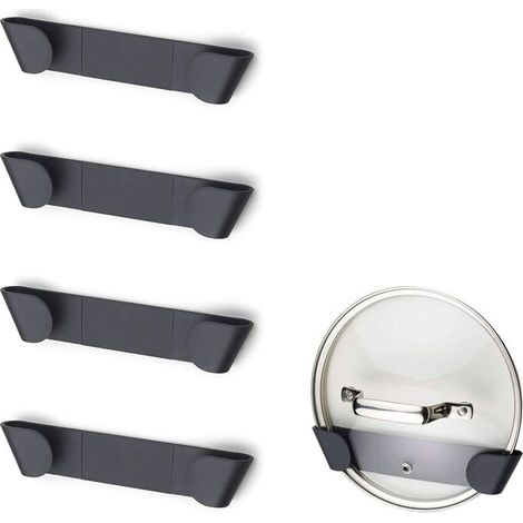 supports simples gris pour couvercles de casseroles, étagères murales multifonctionnelles (1/5)