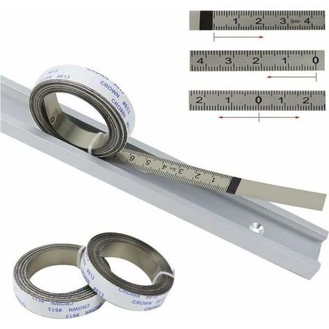 Règles Métriques, Bandes De Piste Auto-Adhésives, Pour Scie À Onglet, Mètre À Ruban, Règle D'échelle, De Gauche À Droite, 0-2 M, Argent, 1pc (1/4)