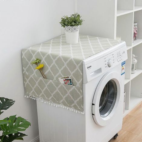 Housse de réfrigérateur/lave-linge à tambour style bohème méditerranéen, housse anti-poussière pour porte simple (1/5)