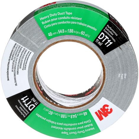 3M Nastro adesivo telato per operazioni pesanti DT11, Argento, 48 mm x 55 m, 0.28 mm, confezionati singolarmente (1/4)