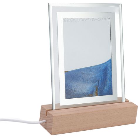 Veilleuse effet sable mouvant, lampe décorative innovante, lampe LED USB portable pour bureau, salon, table de chevet, bleu (1/5)