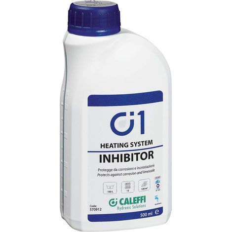 Caleffi – Inhibiteur liquide 0,5 litre 570912 – Protège contre corrosion et incrustations – Pour systèmes de chauffage – Efficacité prolongée