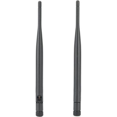 Antenne Wifi - 6dBi - Double Bande 2,4 GHz / 5 GHz - Connecteur SMA Femelle - Pour Routeur ou PC - Lot de 2 (1/5)
