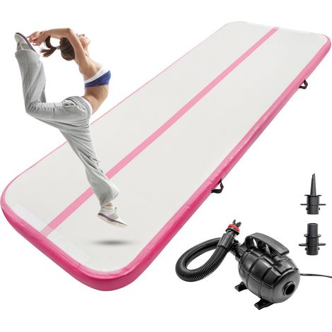 Youyijia 10-foot Tumbling Gymnastics Mat Air Tumbling Track Fitness Mat Suitable for Gymnastics, Yoga, Kickboxing, and Hip-hop Training (Blue, With pump)