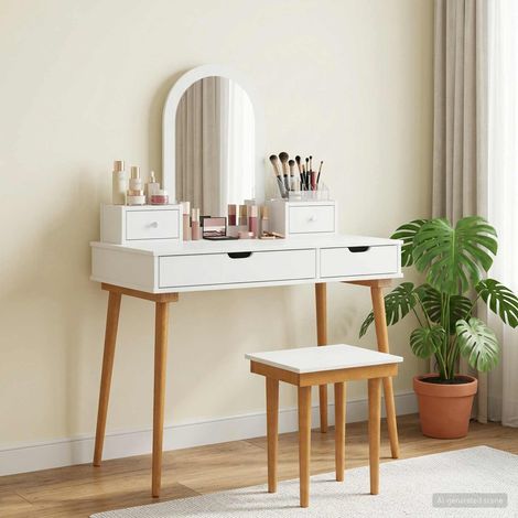 vidaXL Dressing Table Set FAUSKE 5 pcs White 100 x 50 x 143 cm (1/5)