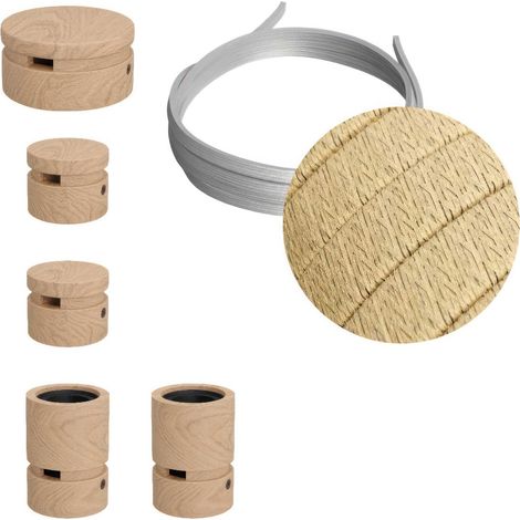 Sistema Filé Wiggle Kit - con cavo di 3 m per catenaria e 5 componenti in legno per interni (1/5)