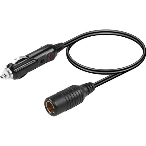 Câble convertisseur allume-cigare de voiture vers prise Hella DIN, câble d'interface de charge Hella/DIN femelle pour moto avec prise allume-cigare mâle standard Intégré 10A fusible - 1,1 pi (1/5)