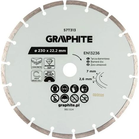Disco diamante graphite 57T313 metálico 230 mm