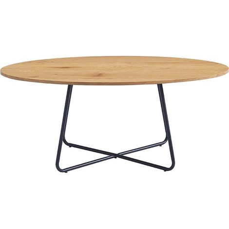 Home Deluxe - Mesa de centro oval NOVARIS - 110 x 66 cm  Color: Roble aceitado (1/5)