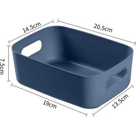 PP Kosmetik-Organizer-Schreibtischkorb mit Griff und 1x kleine blaue Aufbewahrungsbox