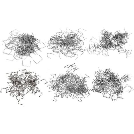 Lot de 1200 agrafes chaudes, 0,8 mm/0,6 mm, pour réparation de soudure en plastique de voiture
