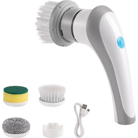 Brosse Électrique À Rotation - Batterie Rechargeable 1500 mAh - Pour Joint Carrelage Salle De Bain Cuisine Baignoire - 3 Têtes Interchangeables - 1 Pièce (1/5)