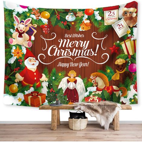 Weihnachtlicher Wandbehang 70x100 cm mit Weihnachtsmann - Vielseitige Wanddekoration für Wohnzimmer, Schlafzimmer, Flur (1/5)